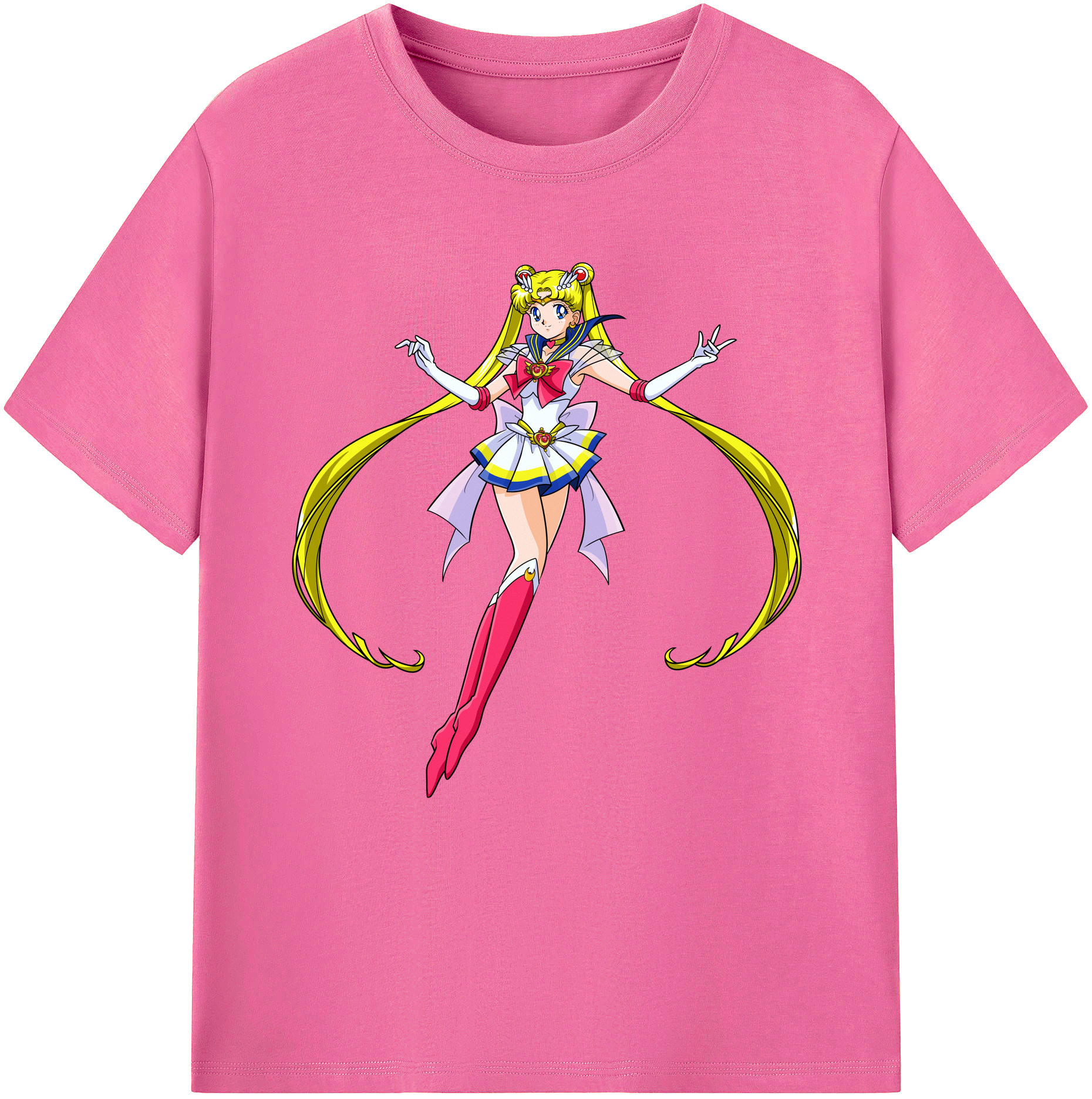 （画像用） 美少女戦士セーラームーン 月野 うさぎ つきの うさぎ Sailor Moon Tsukino Usagi レディースカジュアルプリントTシャツ（綿100％）
